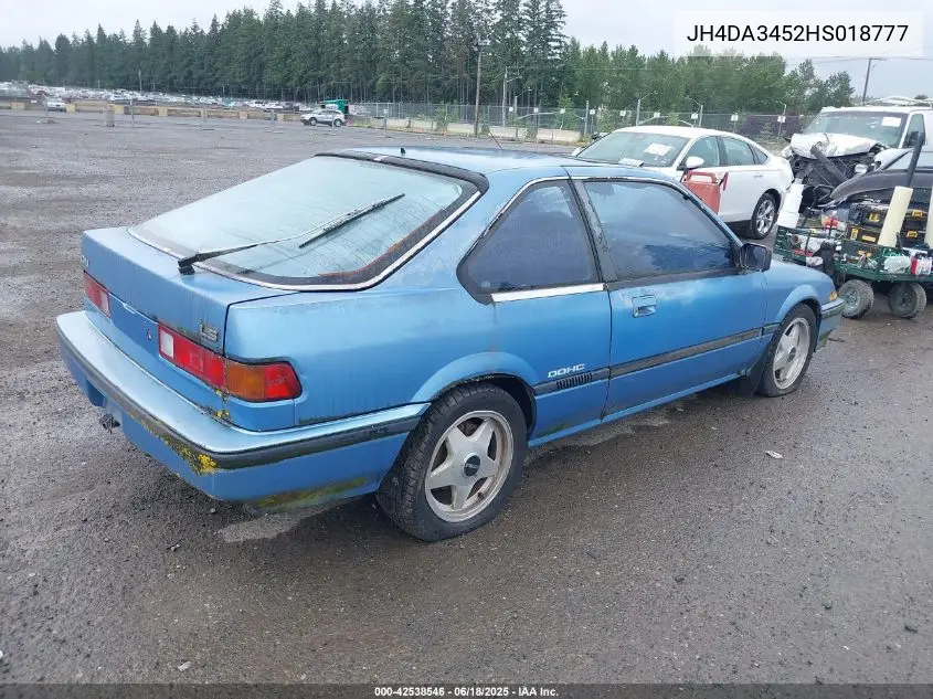 1987 Acura Integra Ls VIN: JH4DA3452HS018777 Lot: 42538546