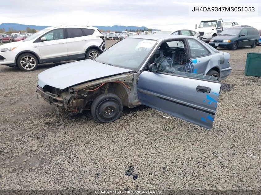 1991 Acura Integra Rs VIN: JH4DA9347MS051053 Lot: 40717169
