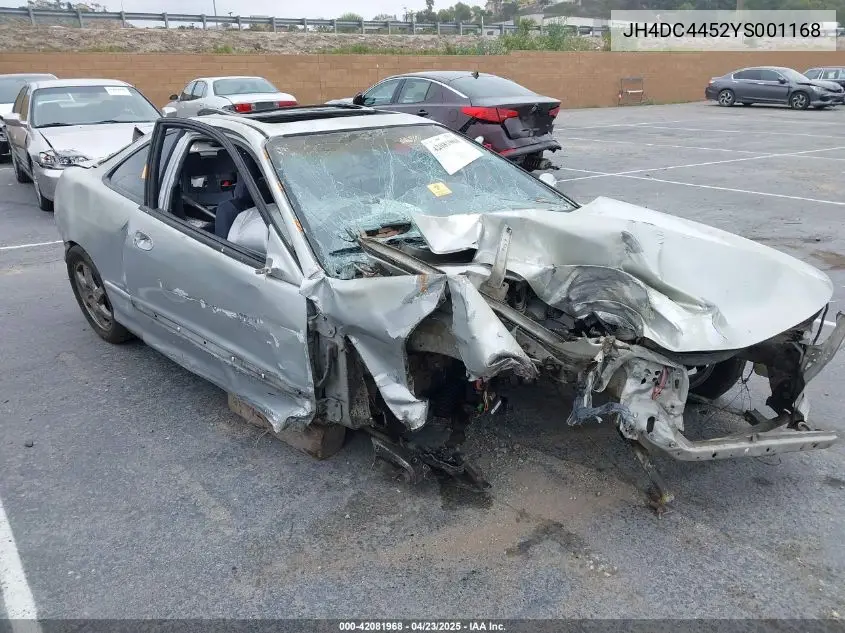 2000 Acura Integra Ls VIN: JH4DC4452YS001168 Lot: 42081968