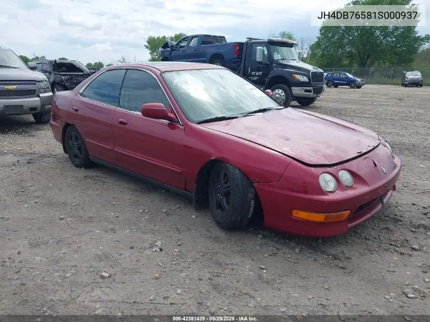 2001 Acura Integra Ls VIN: JH4DB76581S000937 Lot: 42361439