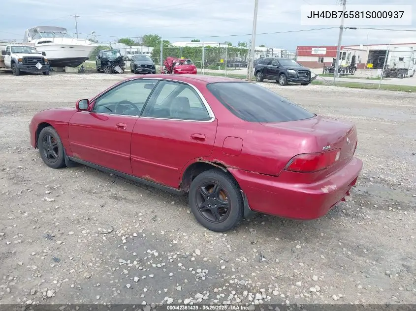 2001 Acura Integra Ls VIN: JH4DB76581S000937 Lot: 42361439