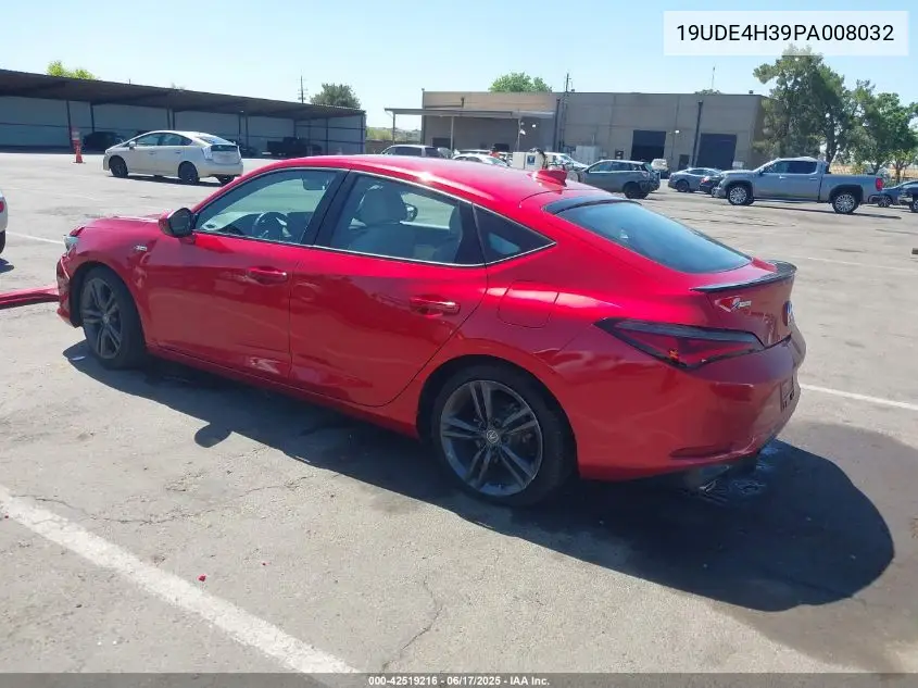 2023 Acura Integra A-Spec VIN: 19UDE4H39PA008032 Lot: 42519216