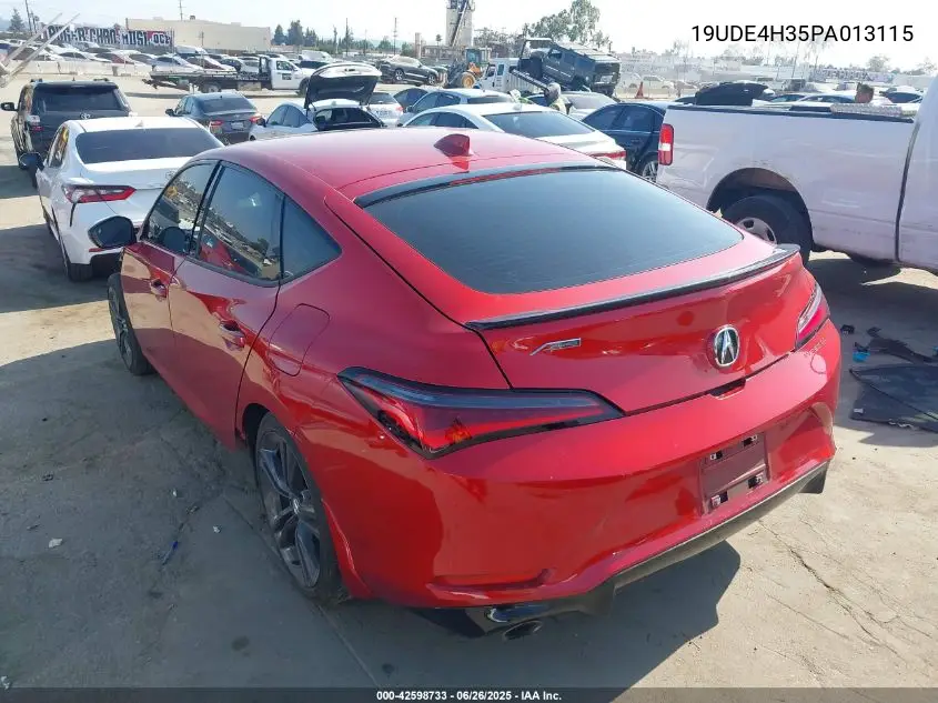 2023 Acura Integra A-Spec VIN: 19UDE4H35PA013115 Lot: 42598733