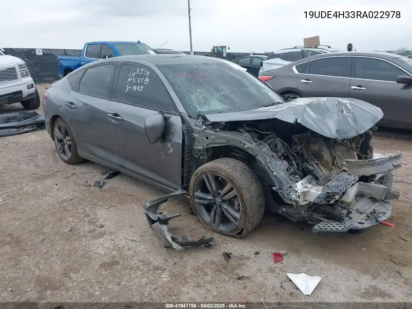 2024 Acura Integra A-Spec VIN: 19UDE4H33RA022978 Lot: 41941756
