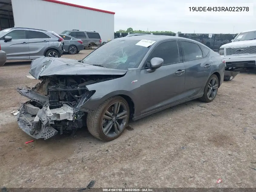 2024 Acura Integra A-Spec VIN: 19UDE4H33RA022978 Lot: 41941756