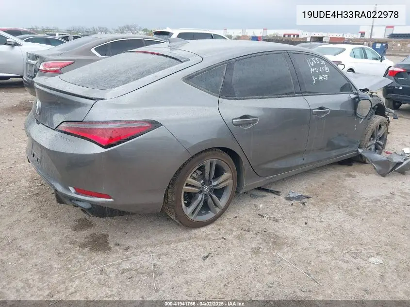 2024 Acura Integra A-Spec VIN: 19UDE4H33RA022978 Lot: 41941756
