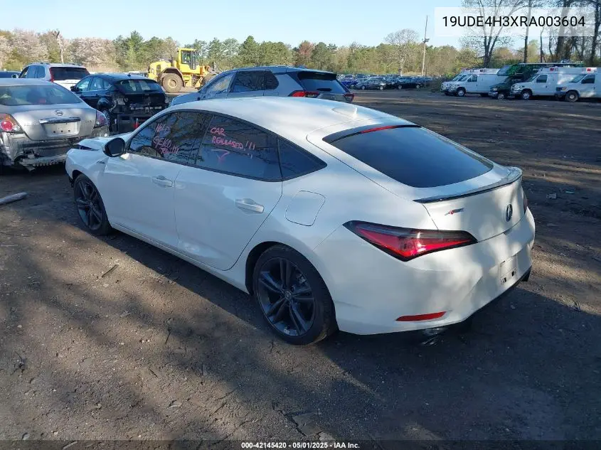 2024 Acura Integra A-Spec VIN: 19UDE4H3XRA003604 Lot: 42145420