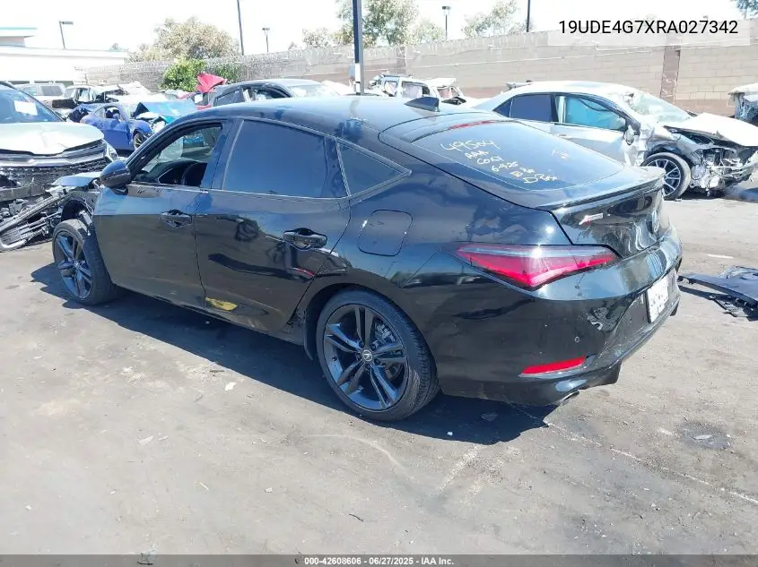 2024 Acura Integra A-Spec Technology VIN: 19UDE4G7XRA027342 Lot: 42608606