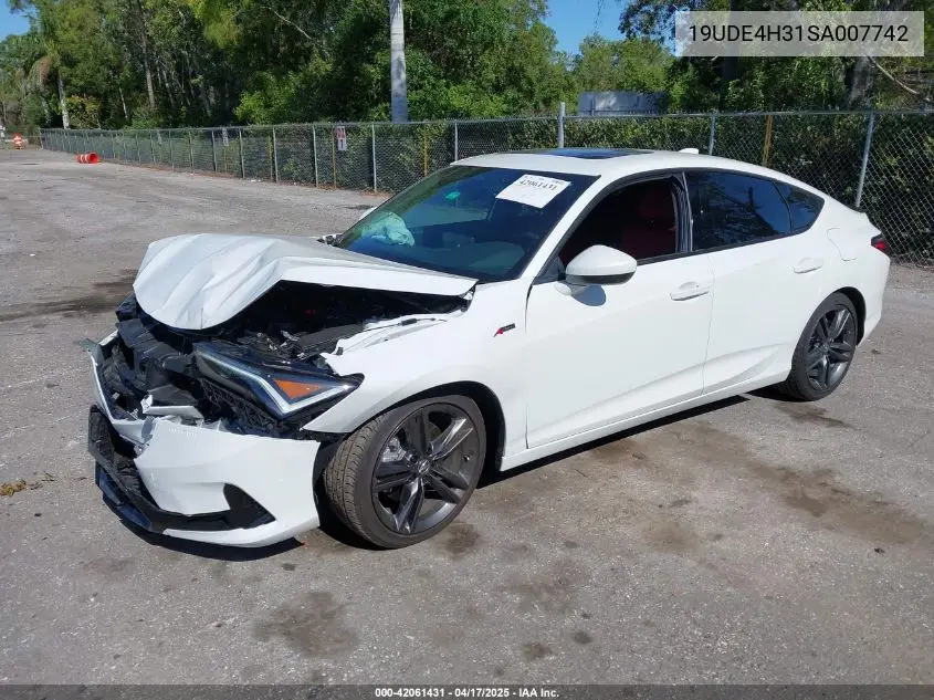2025 Acura Integra A-Spec VIN: 19UDE4H31SA007742 Lot: 42061431