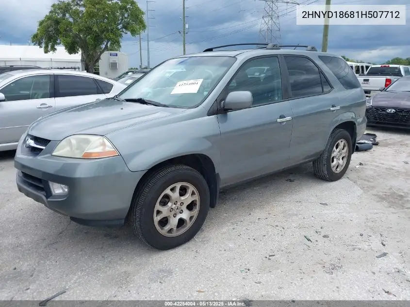 2001 Acura Mdx VIN: 2HNYD18681H507712 Lot: 42254004