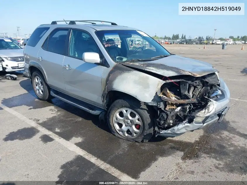 2002 Acura Mdx VIN: 2HNYD18842H519049 Lot: 42205871