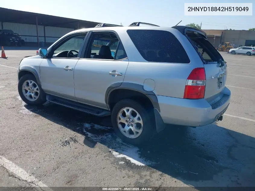 2002 Acura Mdx VIN: 2HNYD18842H519049 Lot: 42205871