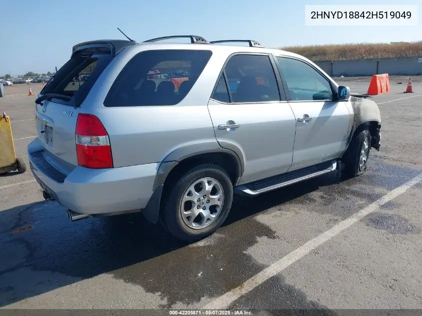 2002 Acura Mdx VIN: 2HNYD18842H519049 Lot: 42205871