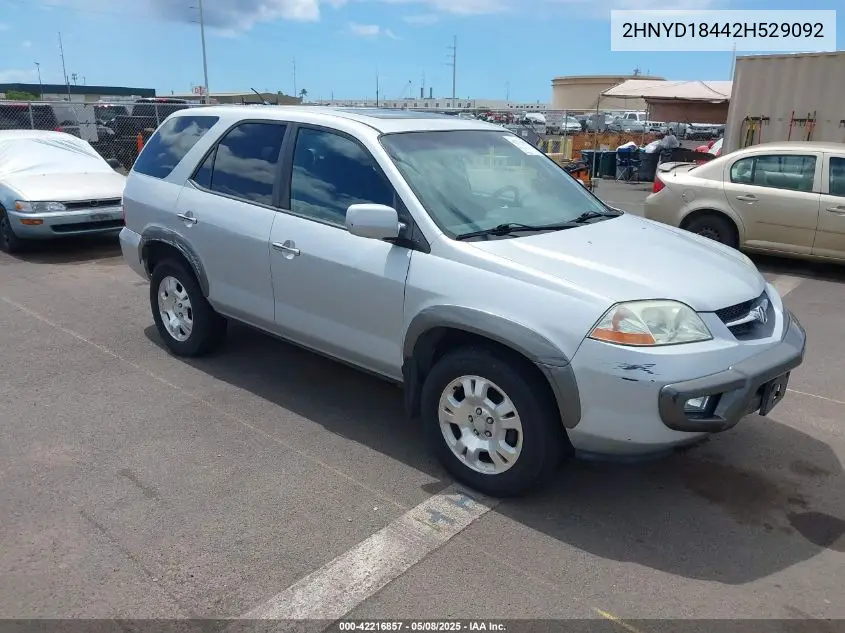 2002 Acura Mdx VIN: 2HNYD18442H529092 Lot: 42216857