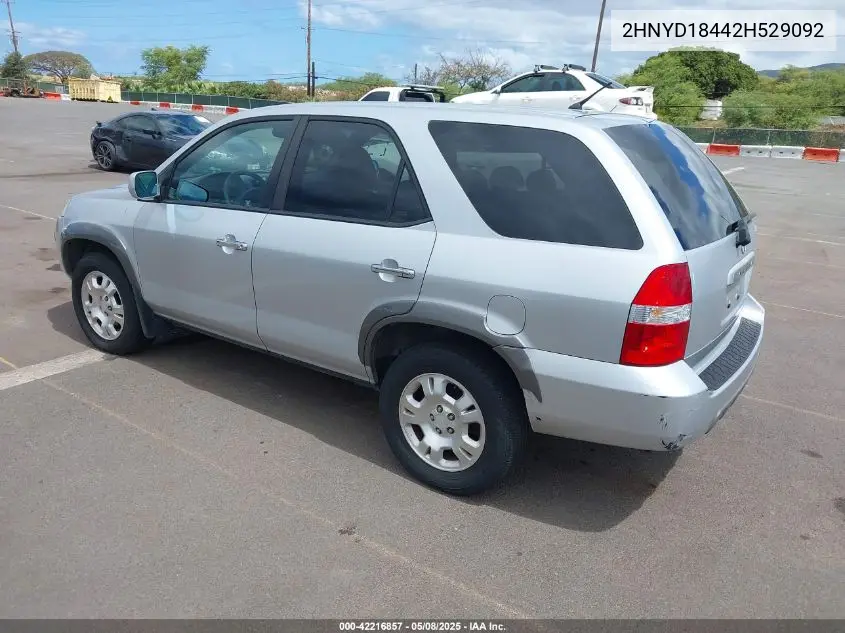 2002 Acura Mdx VIN: 2HNYD18442H529092 Lot: 42216857