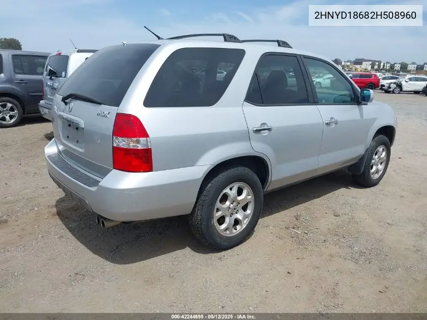 2002 Acura Mdx VIN: 2HNYD18682H508960 Lot: 42244695