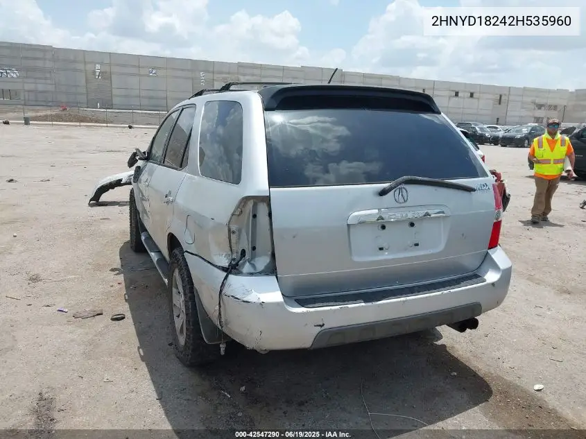 2002 Acura Mdx VIN: 2HNYD18242H535960 Lot: 42547290