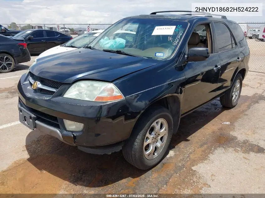 2002 Acura Mdx VIN: 2HNYD18682H524222 Lot: 42613267