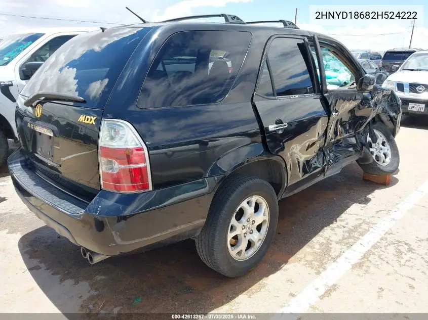 2002 Acura Mdx VIN: 2HNYD18682H524222 Lot: 42613267