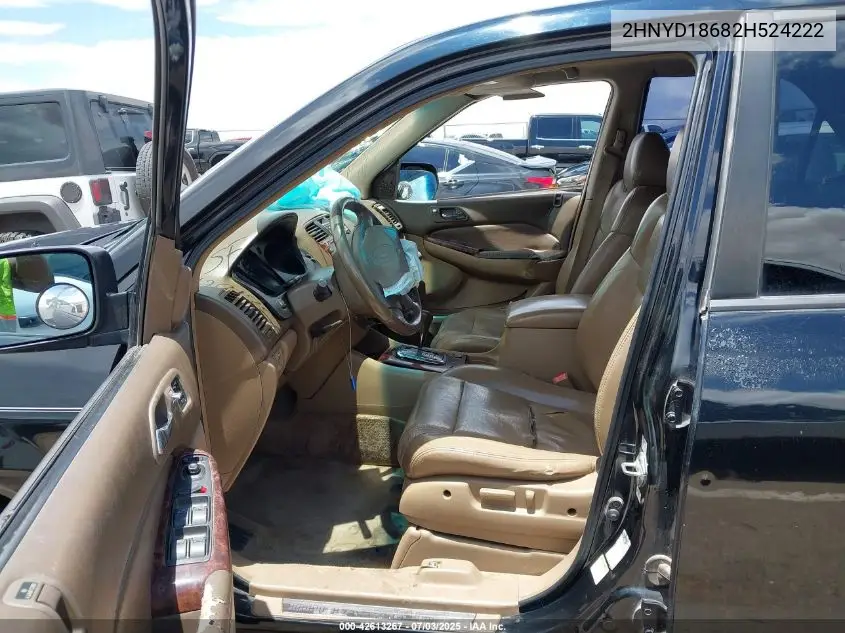 2002 Acura Mdx VIN: 2HNYD18682H524222 Lot: 42613267