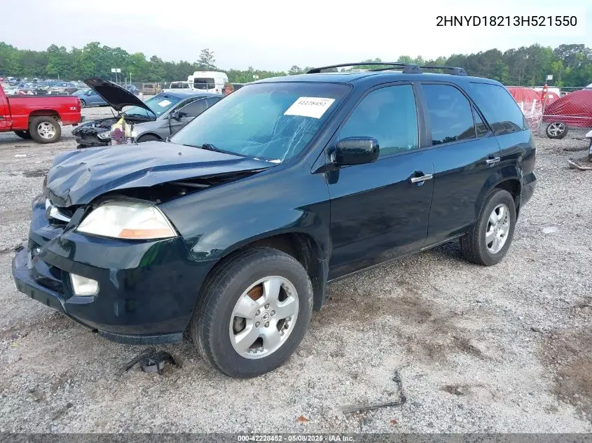 2003 Acura Mdx VIN: 2HNYD18213H521550 Lot: 42228452