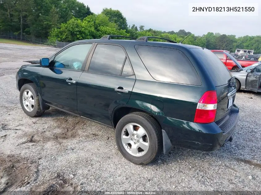2003 Acura Mdx VIN: 2HNYD18213H521550 Lot: 42228452