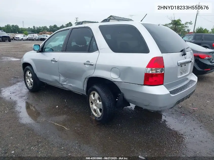 2003 Acura Mdx VIN: 2HNYD18233H550676 Lot: 42533960
