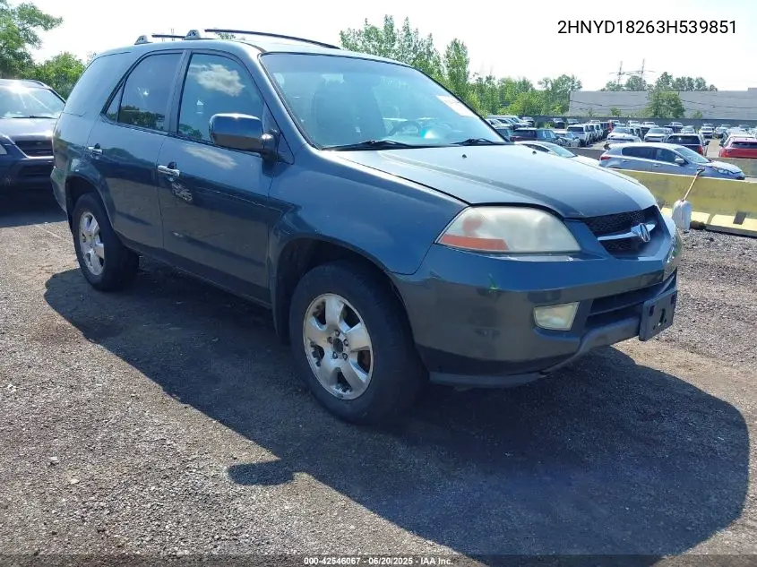 2003 Acura Mdx VIN: 2HNYD18263H539851 Lot: 42546067