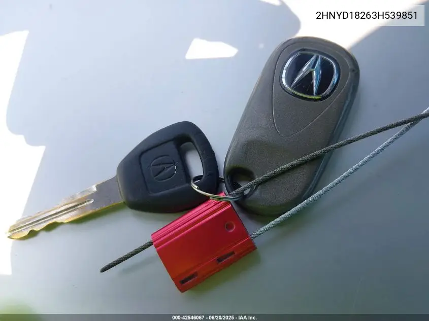 2003 Acura Mdx VIN: 2HNYD18263H539851 Lot: 42546067