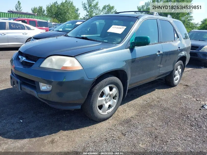 2003 Acura Mdx VIN: 2HNYD18263H539851 Lot: 42546067