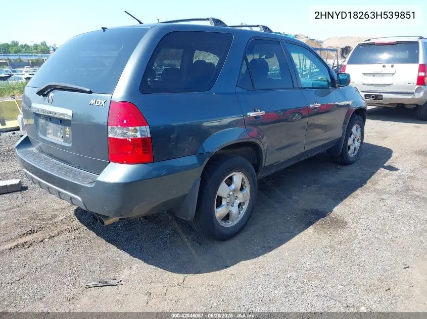 2003 Acura Mdx VIN: 2HNYD18263H539851 Lot: 42546067