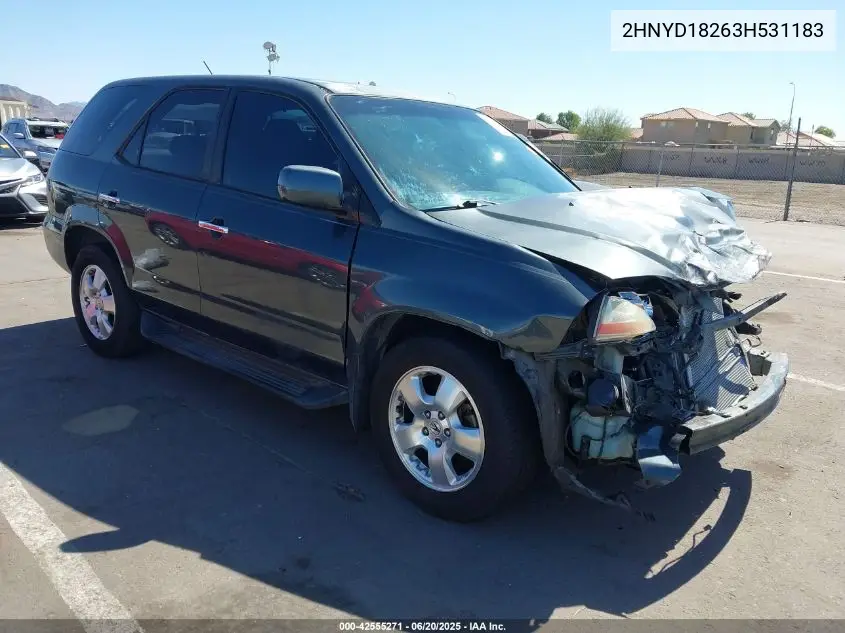 2003 Acura Mdx VIN: 2HNYD18263H531183 Lot: 42555271