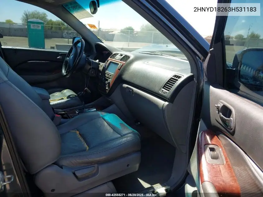 2003 Acura Mdx VIN: 2HNYD18263H531183 Lot: 42555271