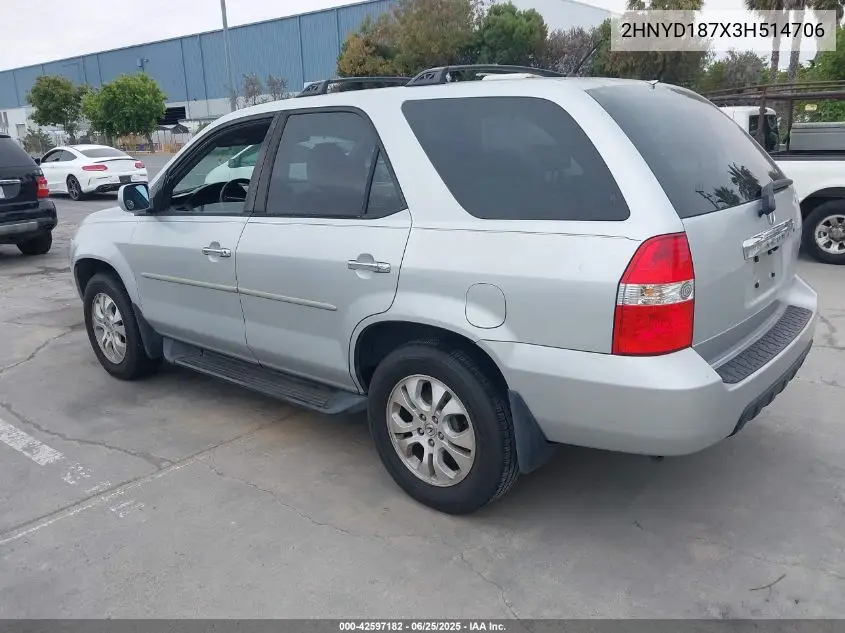 2003 Acura Mdx VIN: 2HNYD187X3H514706 Lot: 42597182