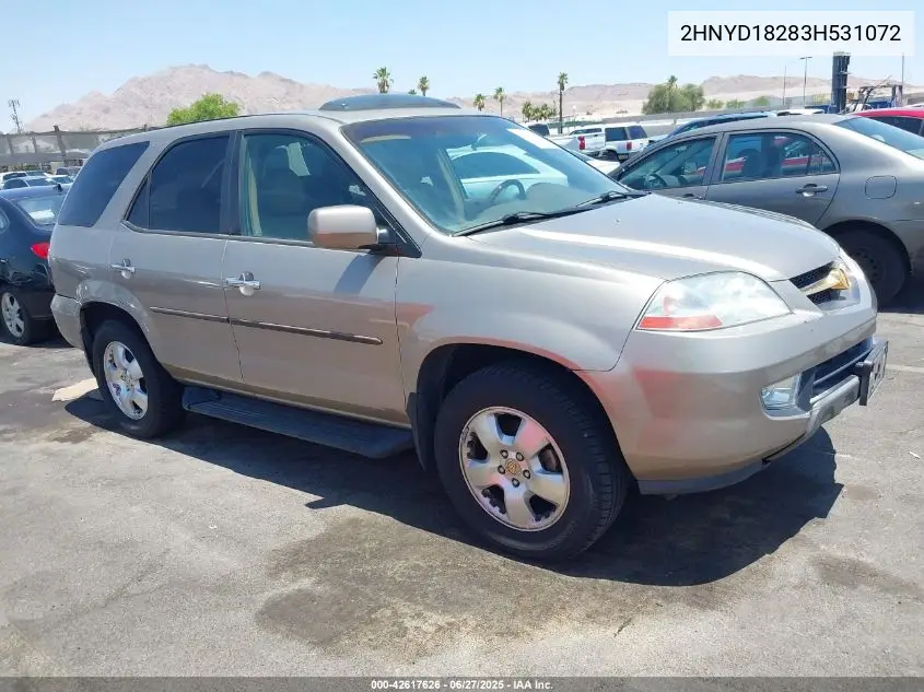 2003 Acura Mdx VIN: 2HNYD18283H531072 Lot: 42617626
