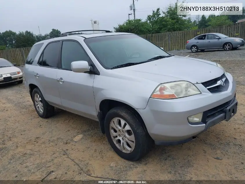 2003 Acura Mdx VIN: 2HNYD188X3H510213 Lot: 42625767