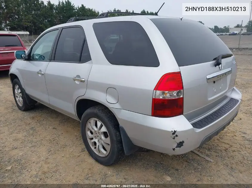 2003 Acura Mdx VIN: 2HNYD188X3H510213 Lot: 42625767