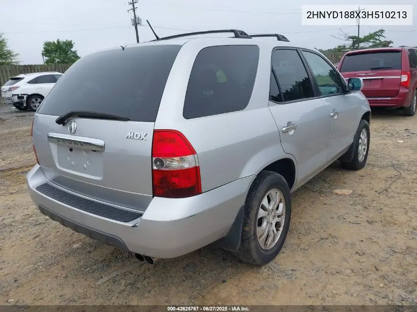 2003 Acura Mdx VIN: 2HNYD188X3H510213 Lot: 42625767