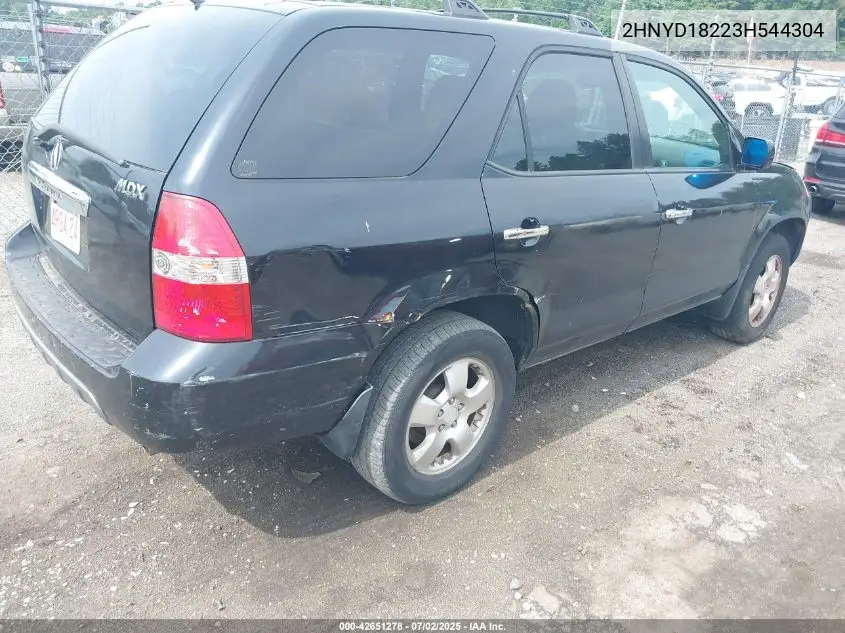 2003 Acura Mdx VIN: 2HNYD18223H544304 Lot: 42651278