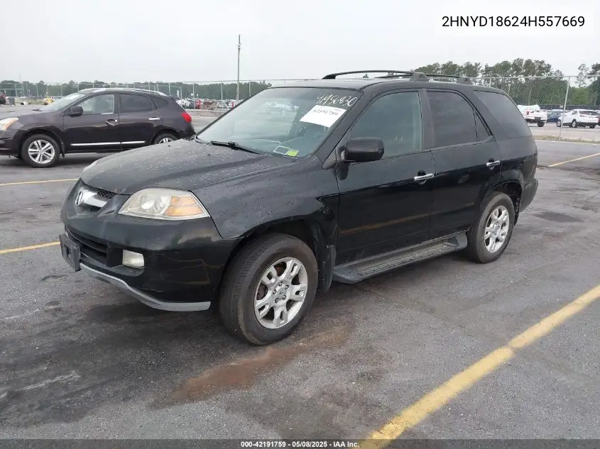 2004 Acura Mdx VIN: 2HNYD18624H557669 Lot: 42191759