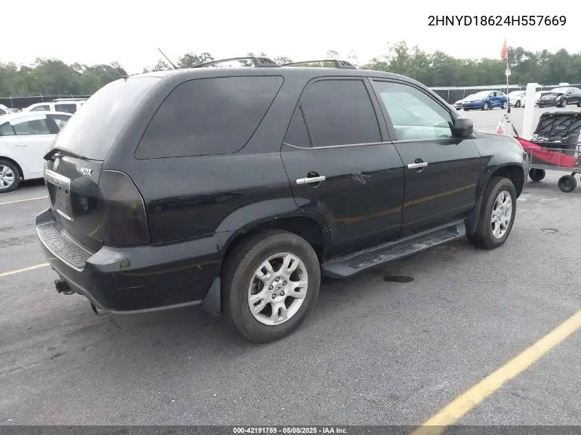 2004 Acura Mdx VIN: 2HNYD18624H557669 Lot: 42191759