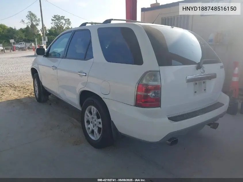 2004 Acura Mdx VIN: HNYD188748516150 Lot: 42192741
