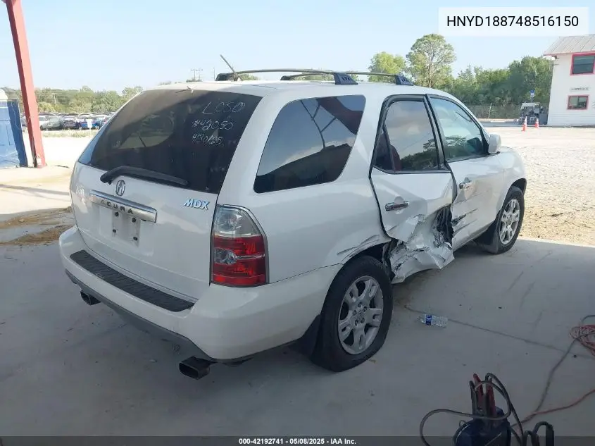 2004 Acura Mdx VIN: HNYD188748516150 Lot: 42192741