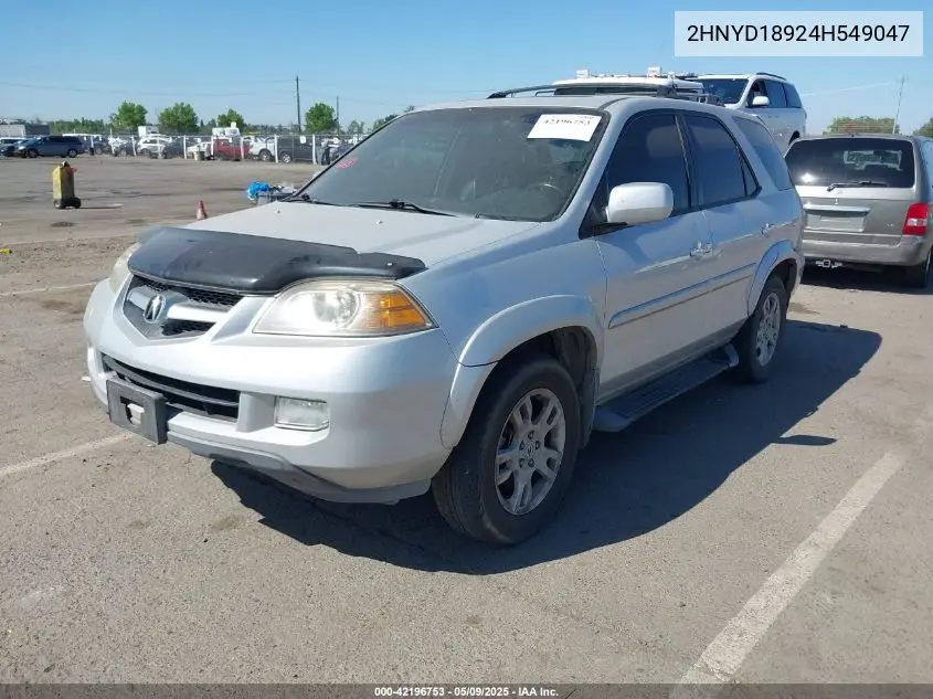 2004 Acura Mdx VIN: 2HNYD18924H549047 Lot: 42196753
