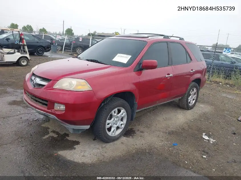 2004 Acura Mdx VIN: 2HNYD18684H535739 Lot: 42203332