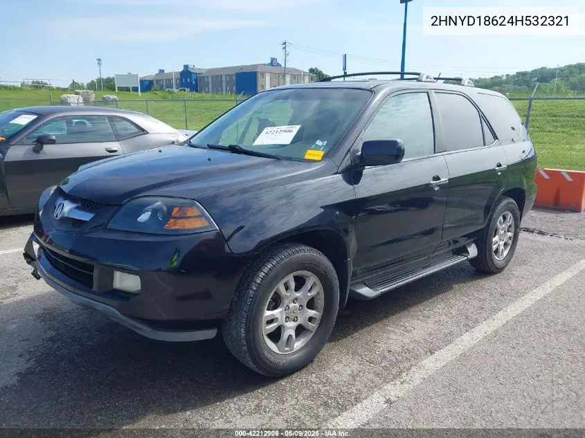 2004 Acura Mdx VIN: 2HNYD18624H532321 Lot: 42212906