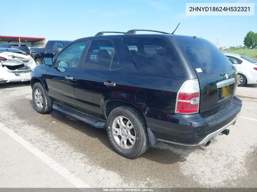 2004 Acura Mdx VIN: 2HNYD18624H532321 Lot: 42212906