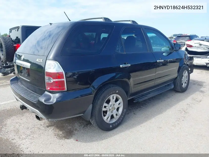 2004 Acura Mdx VIN: 2HNYD18624H532321 Lot: 42212906
