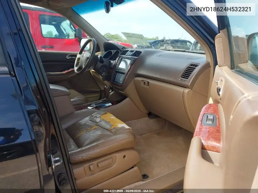 2004 Acura Mdx VIN: 2HNYD18624H532321 Lot: 42212906