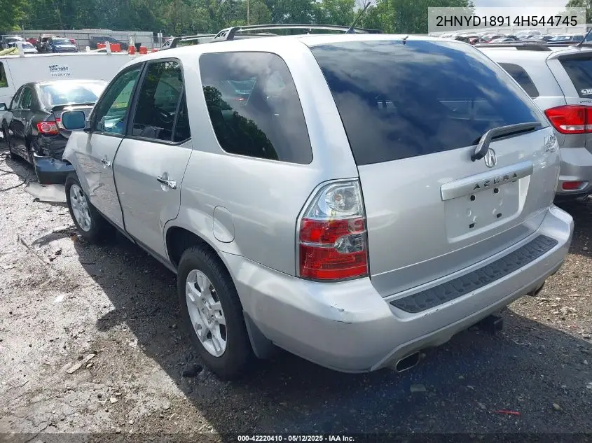 2004 Acura Mdx VIN: 2HNYD18914H544745 Lot: 42220410